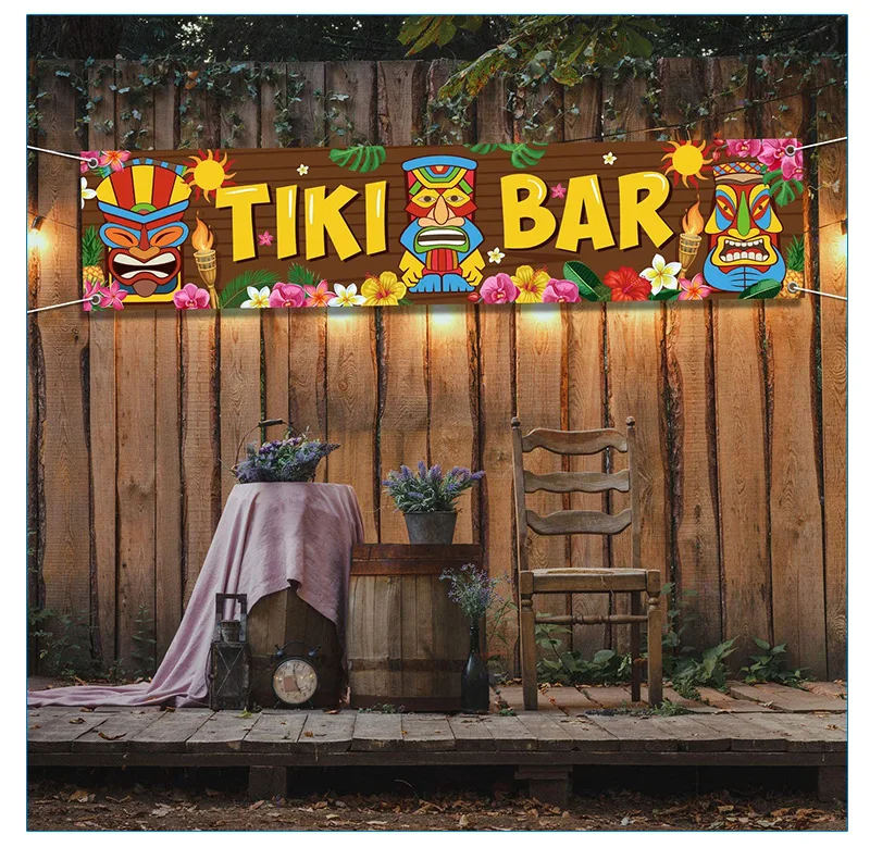 Vintage Plates Aloha Tiki Bar Sign Decor