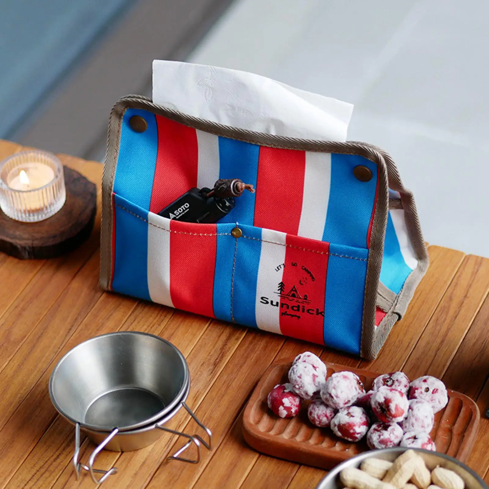 Tissue Storage Bag Napkin Paper Bag Toilet Paper Holder Multifunctional Kitchen Hanging Tissue Case Bag for Travel BBQ