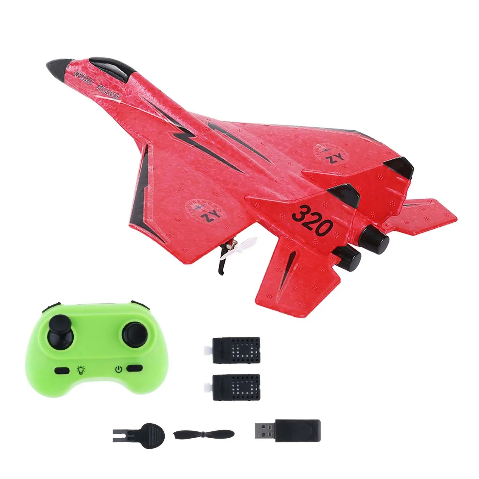 RC Fixed Wing Plane Gift with LED Cool Light Portable Outdoor Toys 2.4G 2 Channel RC Glider for Adults Kids Boys Girls Beginner