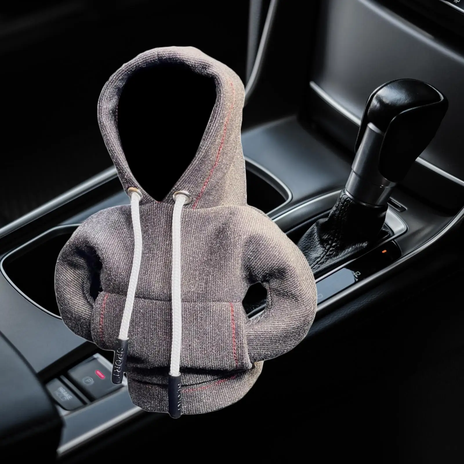 Auto Gear Shifter Knob Cover Hoodie Cloth Anti Slip Easy to Install Decoration Holiday Funny Universal Winter Warm Knob Hoodie