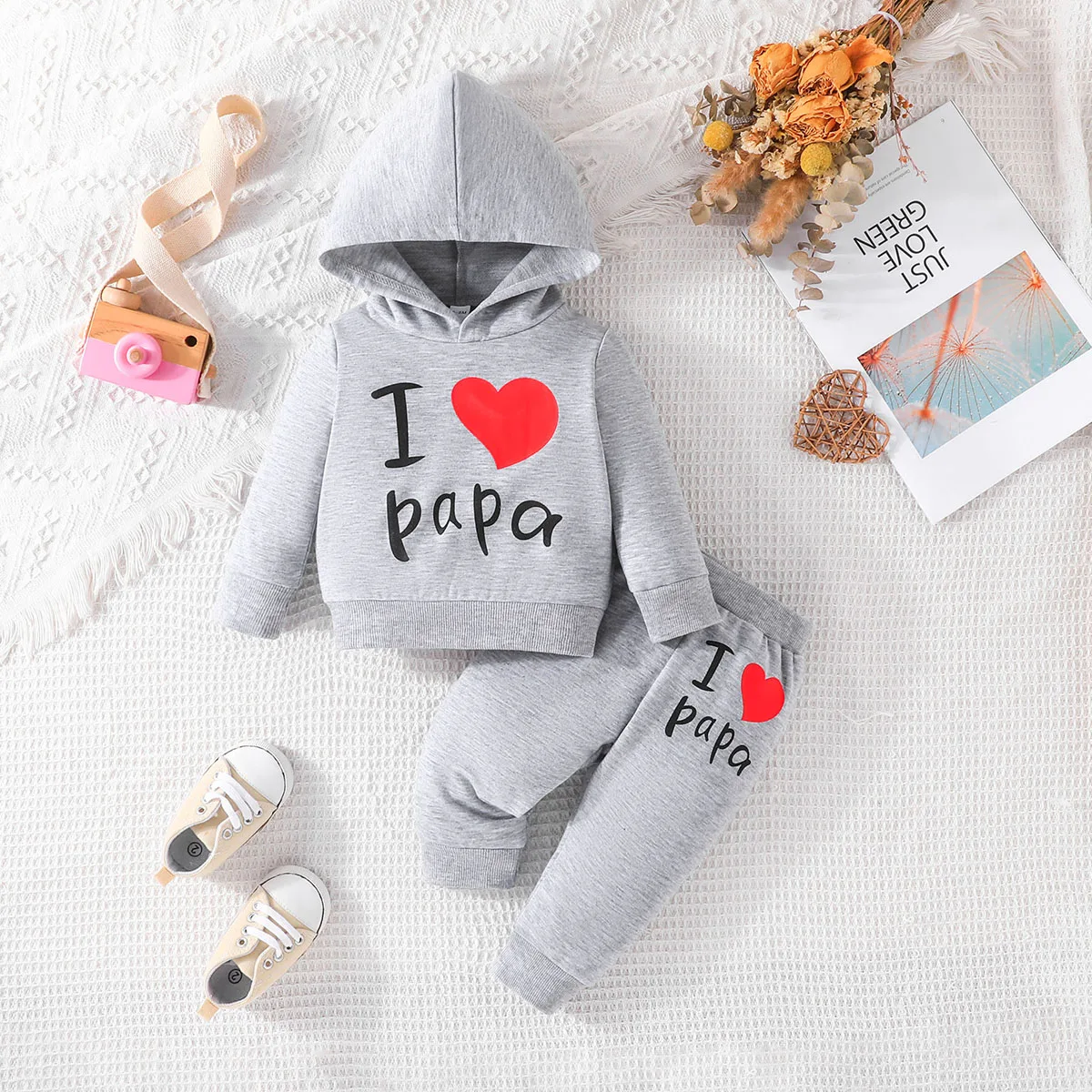 Long Sleeve Hoodie Tee Pants Outfit Toddler Infant Clothing Set