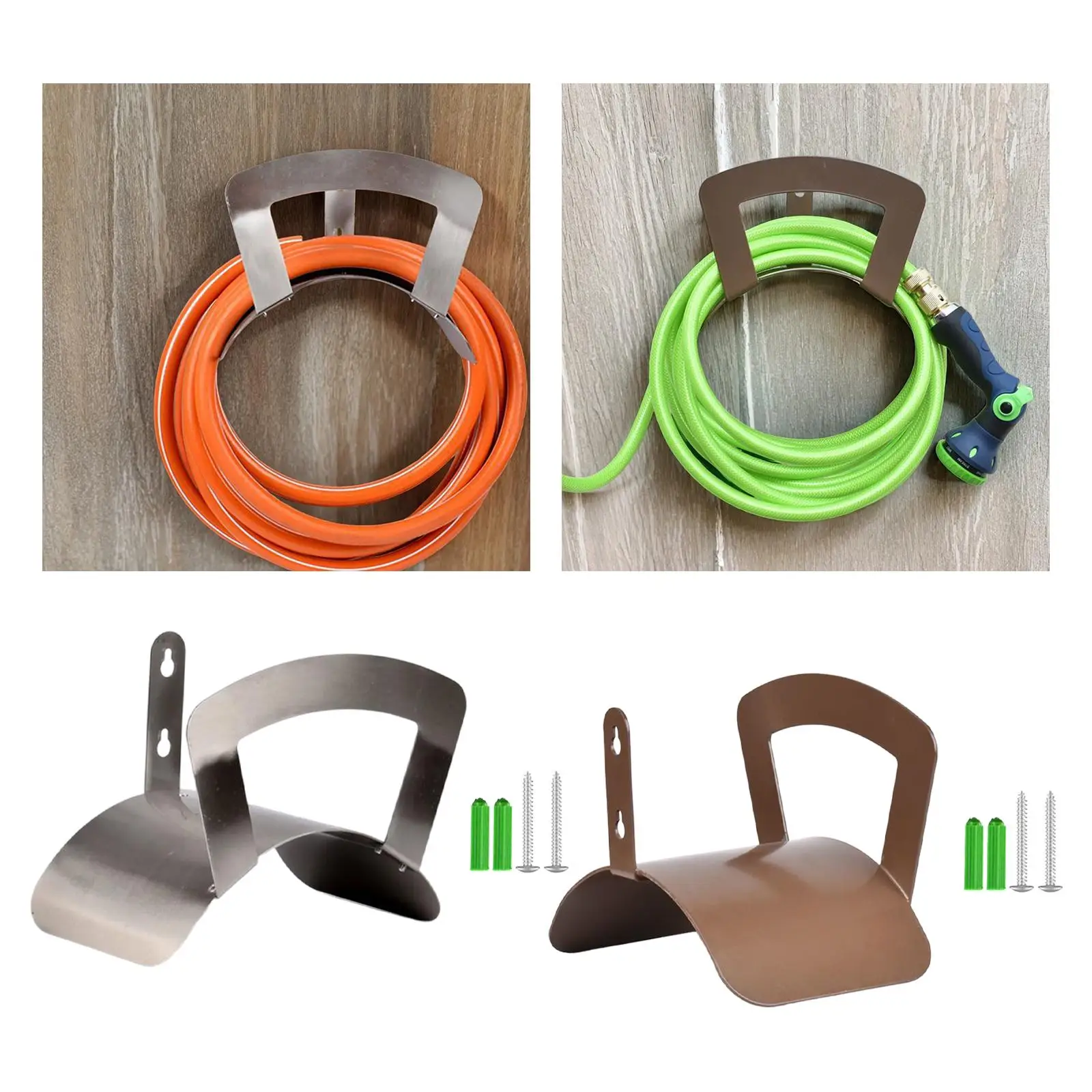 Stainless Steel Hoses Holder Versatile Rustproof Easy to Install Garden Hose Hook for Garage Outdoor Indoor Auto Wash Supplies