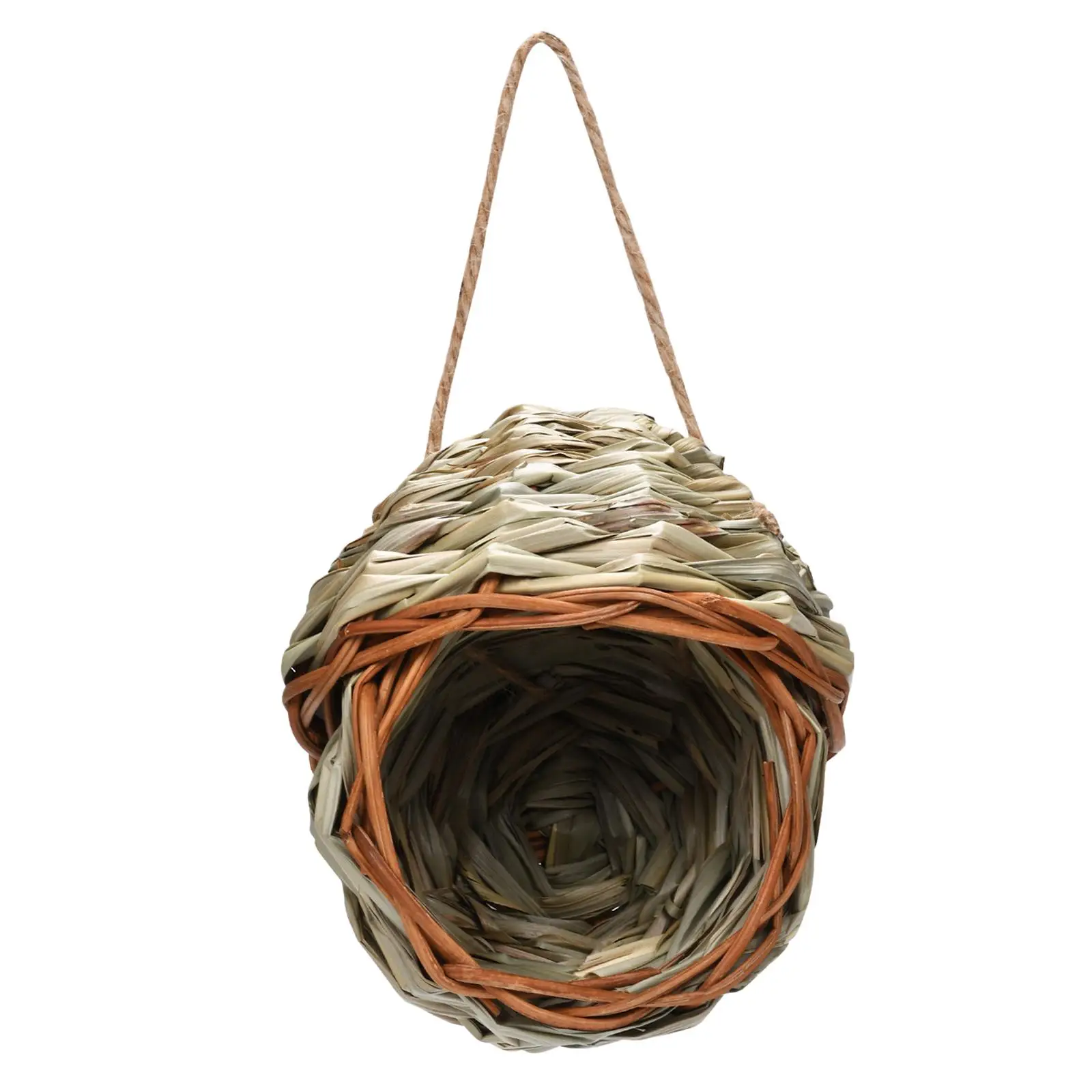 Grass Hanging Bird House Bird Nest Roosting Cozy Resting Place Bird Hut Hand Woven for Finch Outdoor Patio Decoration Outside