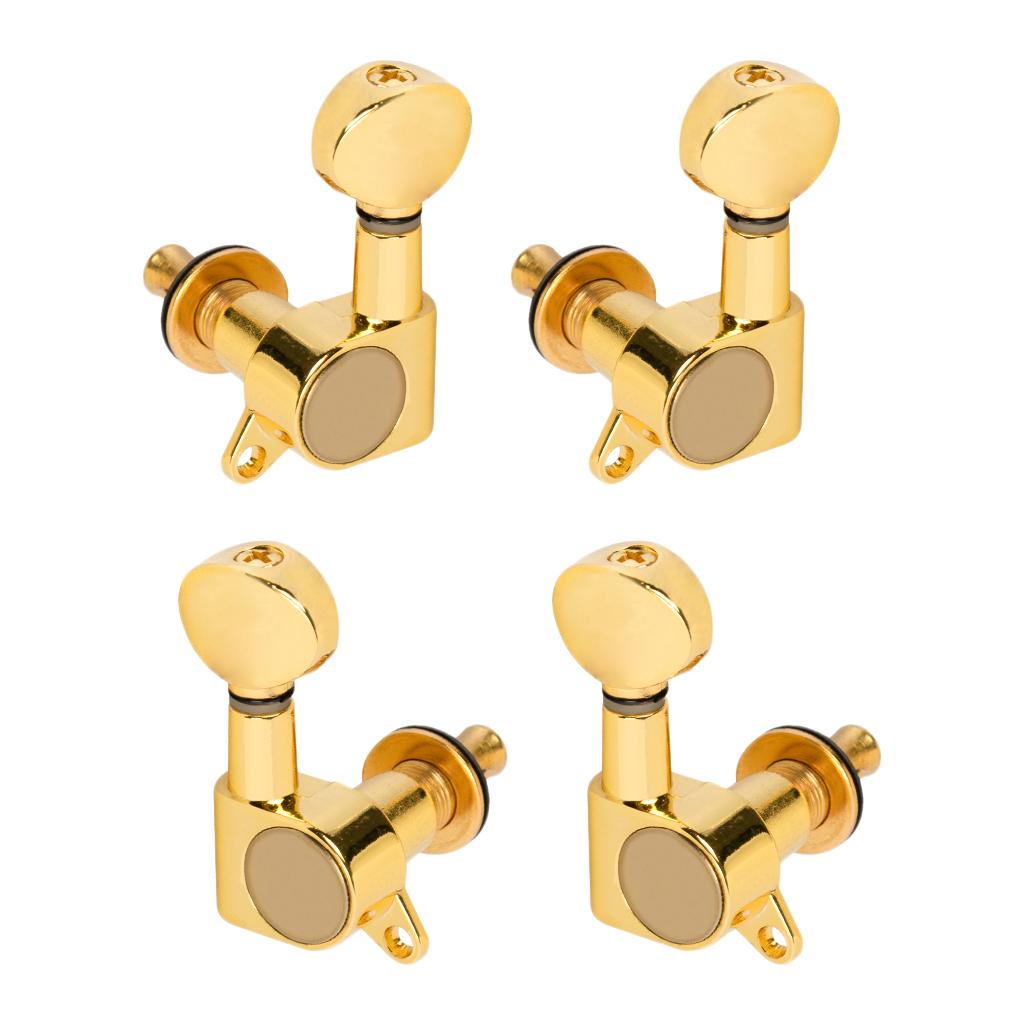2L + 2R Ukelele Machine Heads Tuning Pegs Tuning Pegs Set for Ukelele, Golden, High Quality