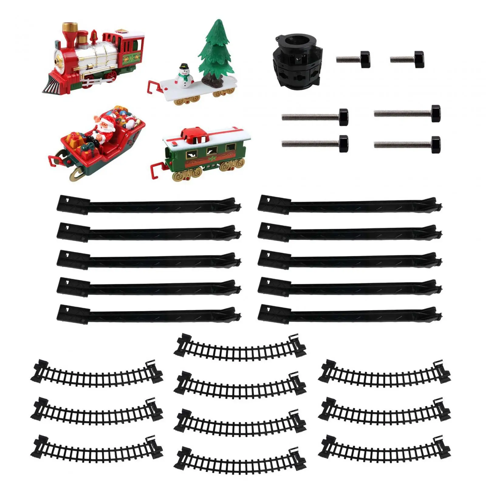 Christmas Train Set Decoration DIY Assemble with Lights and Sounds Model Train Set Christmas Gift for Boy Children Kids Girls