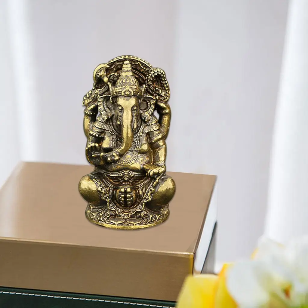 Rare Copper Figurine India God Buddha Home Porch Desk Decor