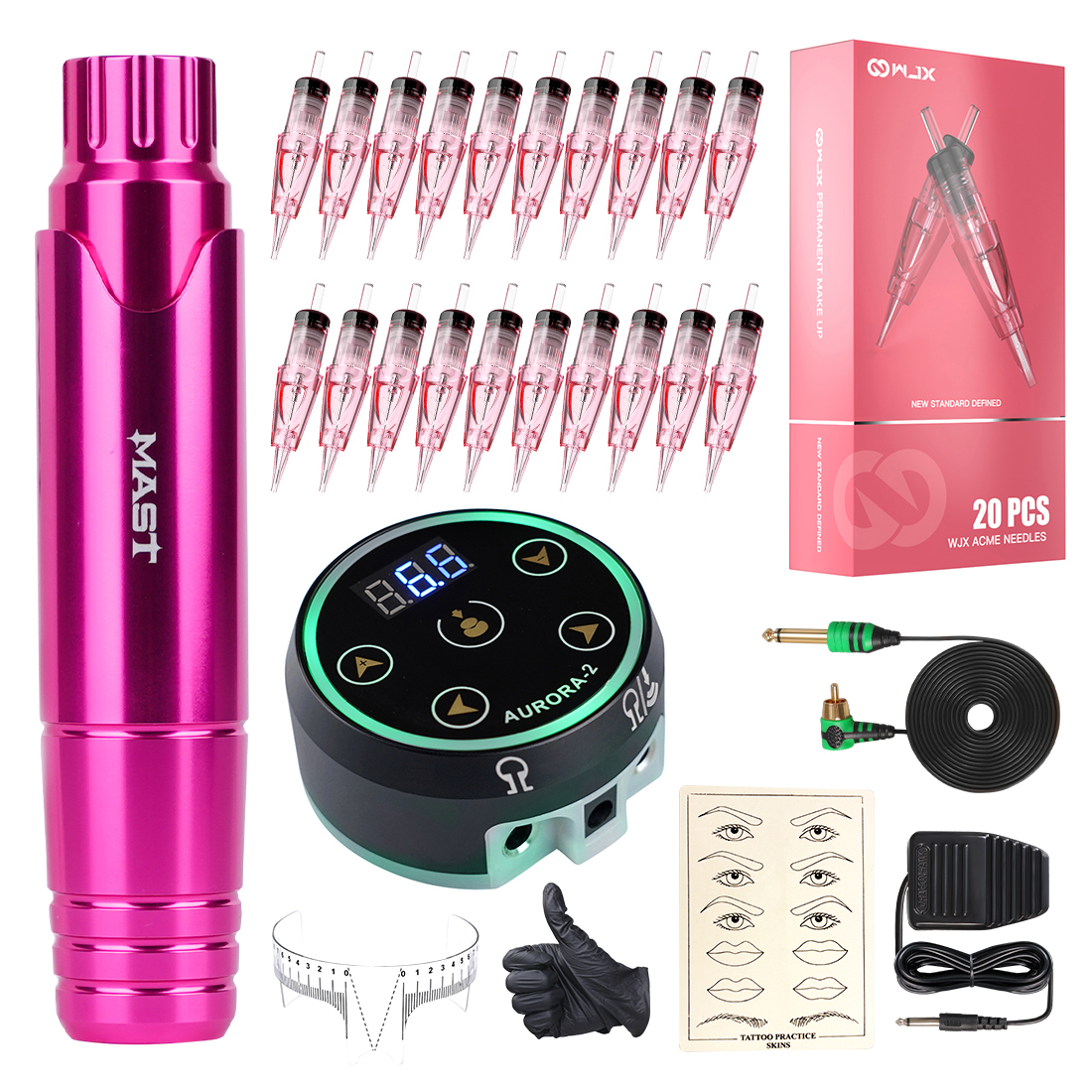 Best of Mast Tattoo P10 RCA Rotary Machine Pen Permanent Makeup Kit With LED Display Power Supply Wjx Cartridge Supplies Set Reviews & Tips