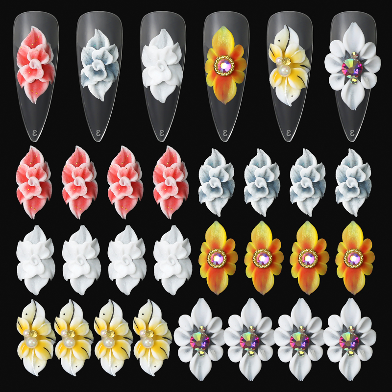 Best of 5pcs Handmade Sculpture Flower Nail Accessories 3D Acrylic Flower Butterfly Designer Charms For Nails DIY Crafts Nail Art Decora Reviews & Tips