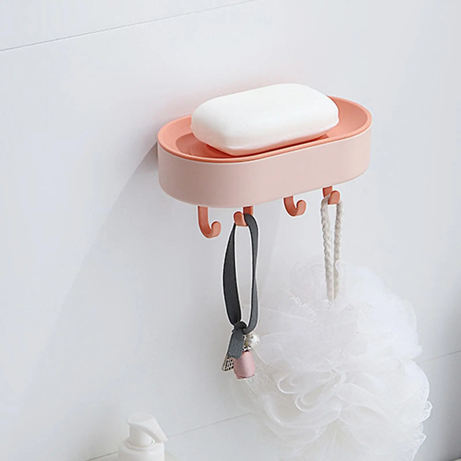 Wall Mounted Soap Sponge Rack Hangable Multipurpose Easy Dry Soap Dish for Bathtub
