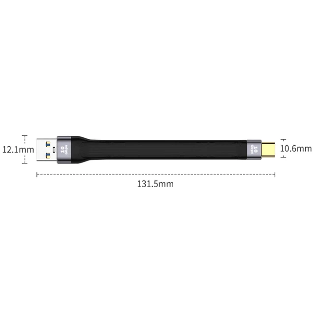 Cable USB C de ángulo recto para dispositivos tipo C, Cable corto de carga  rápida, 100W, 10gbps, USB-C a USB-C, 3,1 Gen2 PD, pantalla 4K, negro -  AliExpress