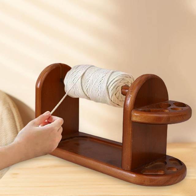 RoseFlower Wooden Yarn Dispenser For Crocheting, Knitting & Embroidery