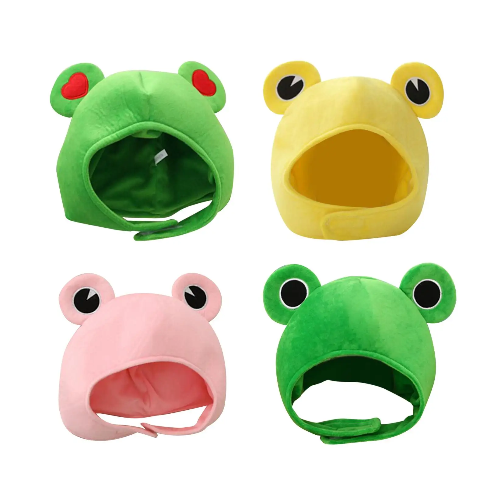 Plush Frog Hat Winter Cosplay Warm Dress up Headwear for Halloween Holiday Party