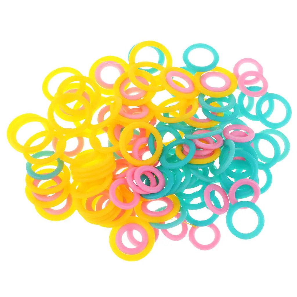 120pcs Colorful Plastic Knitting Stitch Markers Ring Knitters Tools