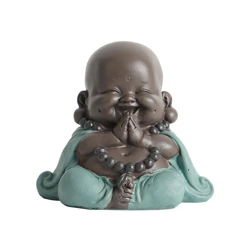 Smiling Buddha Statue Ornaments  for Car Dashboard Decor Collectible