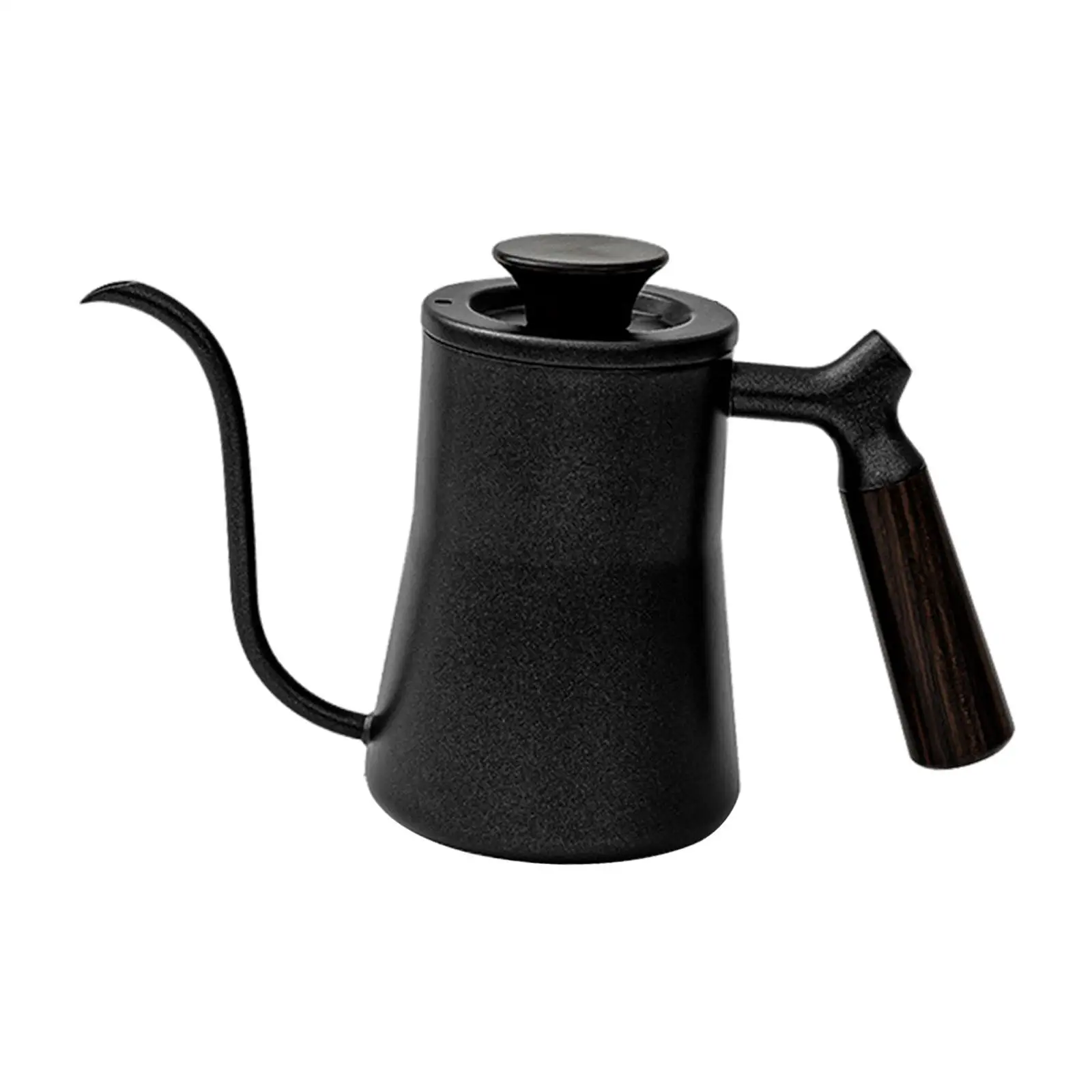 Tea Pot with Wood Handle Lightweight Long Narrow Spout Anti Rust Gooseneck Kettle Pour over Drip Kettle for Office Camping Home