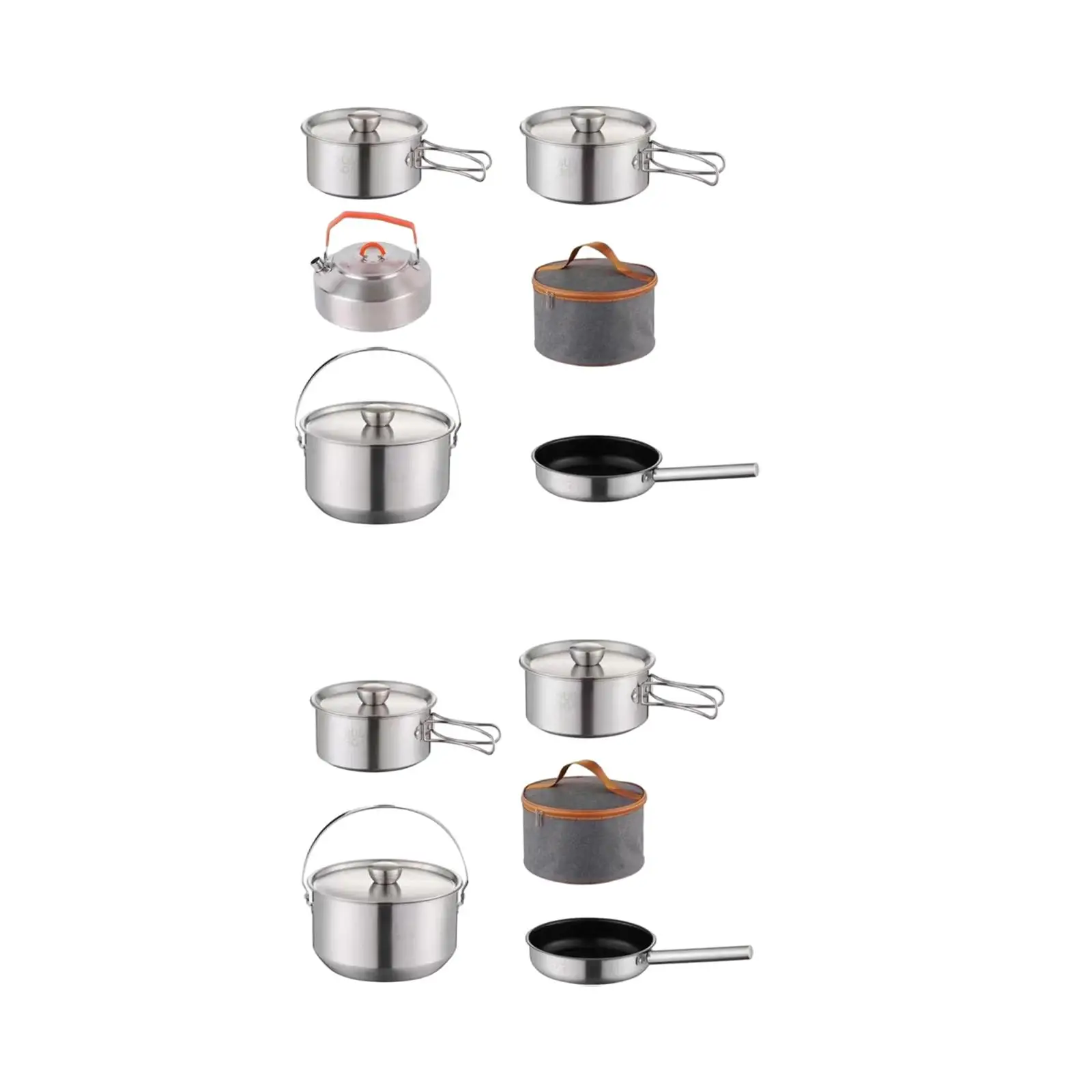 Camping Cookware Kit Outdoor Pot Nonstick Portable Utensils Cookset Cooking Set for Travel Backpacking Kitchen Indoors Hiking
