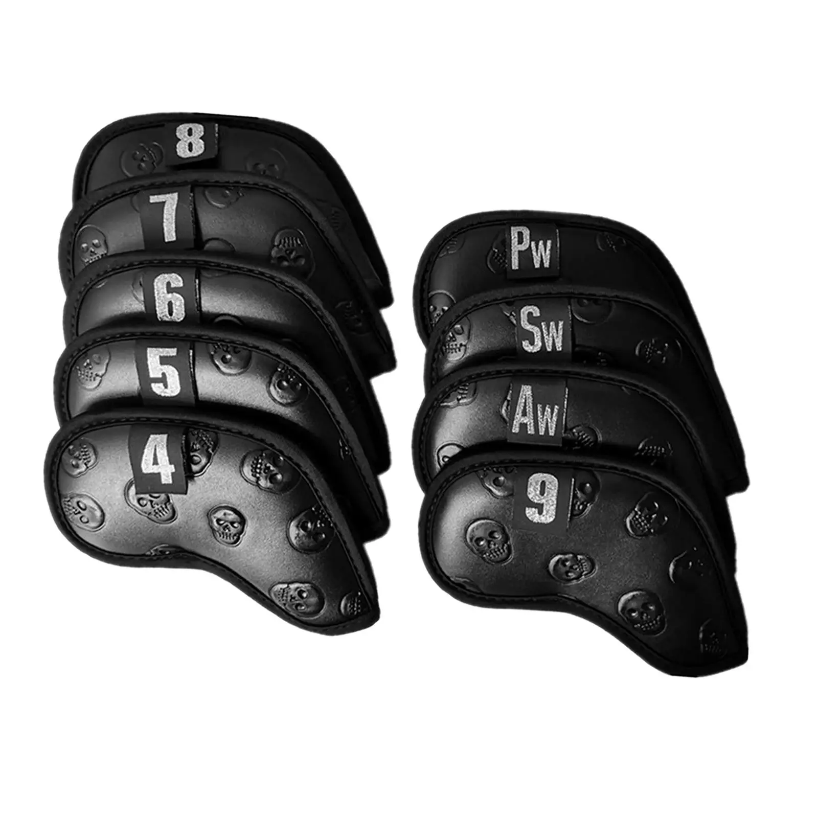 9x Skull Golf Iron Headcover Head Covers Anti-Scratch Irons Guard