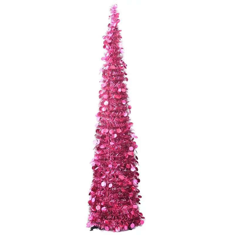 Romantic Christmas Tree Foldable Artificial Trees Christmas Decorations Desktop Ornament Gift for Adults Friends Girls
