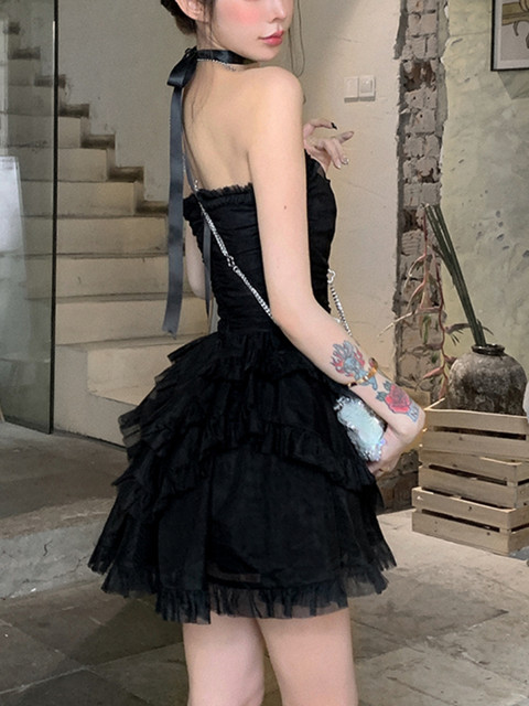 2023 Summer Even Party Black Dress Women Casual Corset Y2k