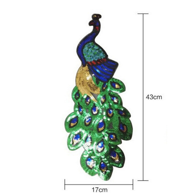 Frauen Pfau Pailletten Stickerei Applikation Patch auf Kleidung Accessoire DIY Mode nähen – Detail 5