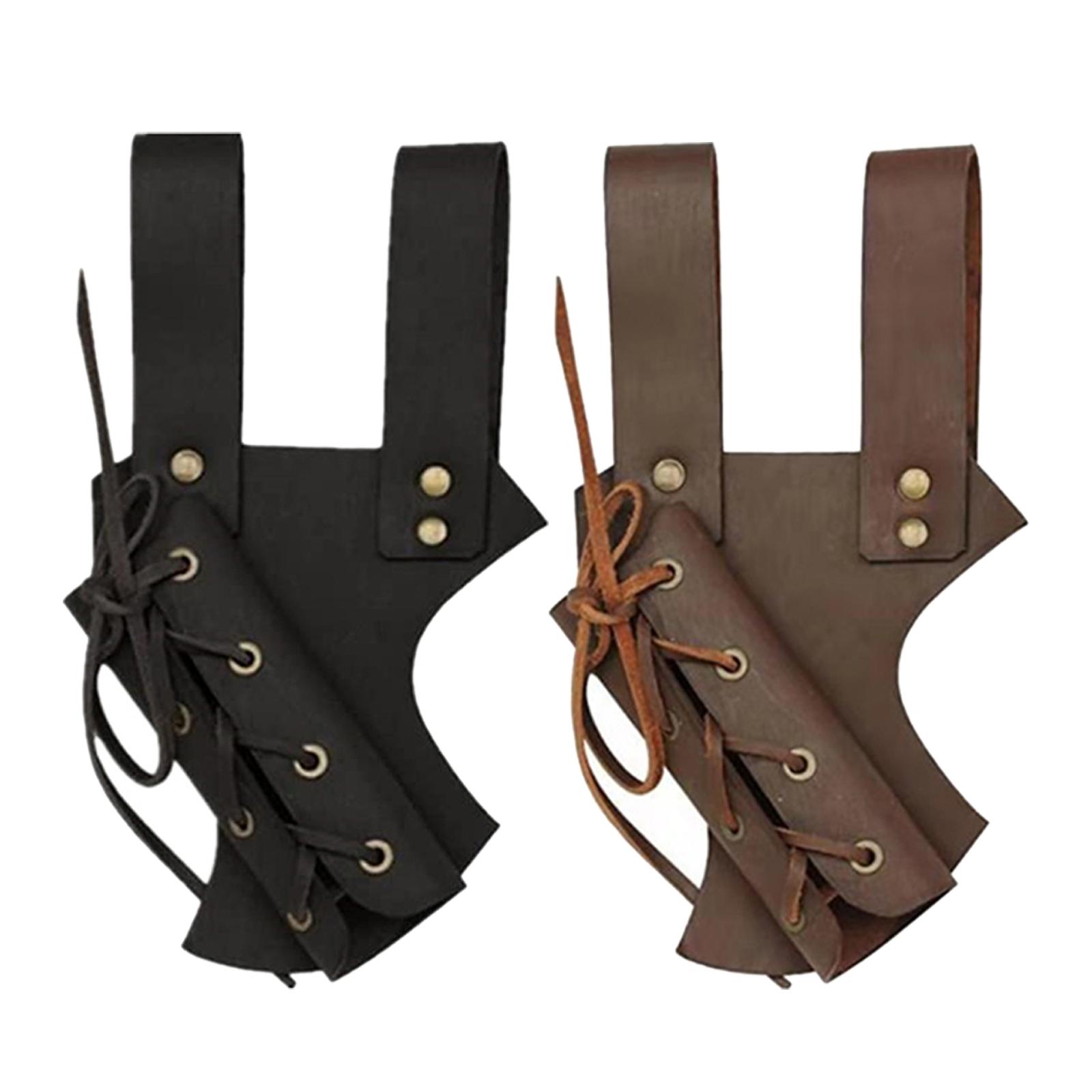 Medieval PU Leather Belt Sword Sheath Knight Dagger Cutlass Waist Scabbard for Men Pirate Cosplay Party Performance Stage Show