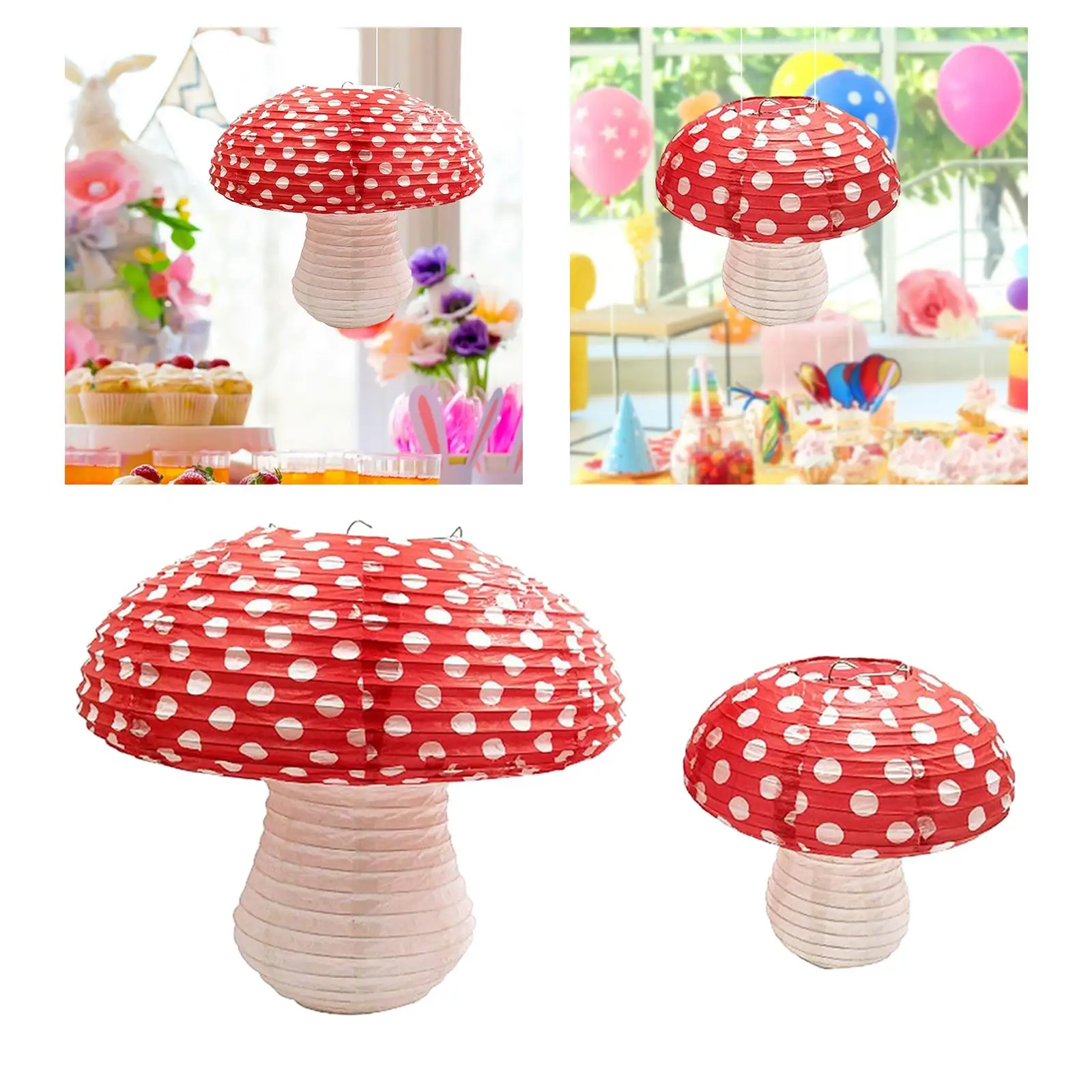 Mushroom Shaped Paper Lanterns Venue Decor Chinese Lanterns Decorative Party Favors for Garden Valentine Wedding Party Gifts