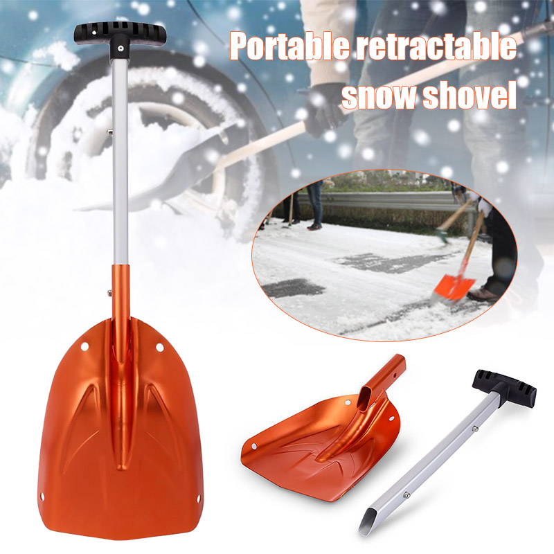 Pelle à Neige Compacte Pliable - Bleu - Aluminium - Longueur Max 40 Pouces - Portable