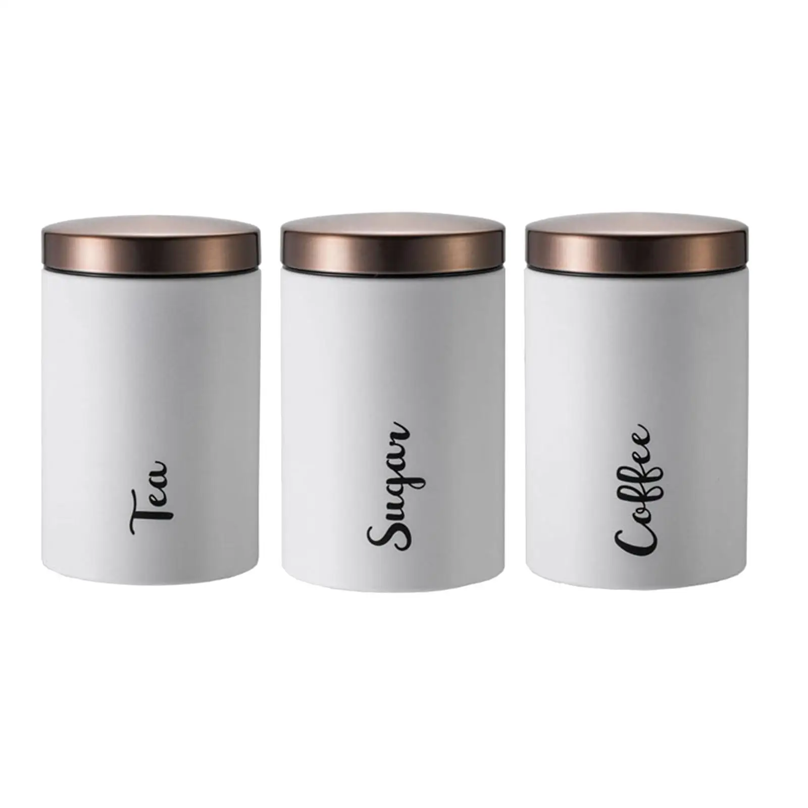 3x Stainless Steel Storage Jars Ornament Dustproof Containers Organizer for Living Room Desk Cabinet Pantry Closet