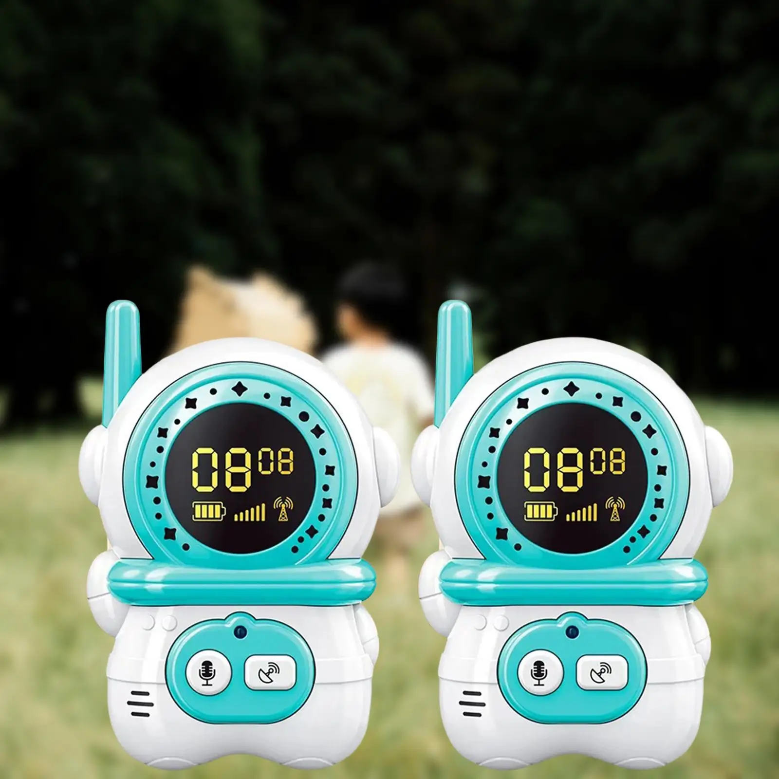 2x Kids Walkie Talkies 3 Sound Effects Portable Walkie Talkie Toy for 3-12 Years Old Family Games Hiking Activities Outside
