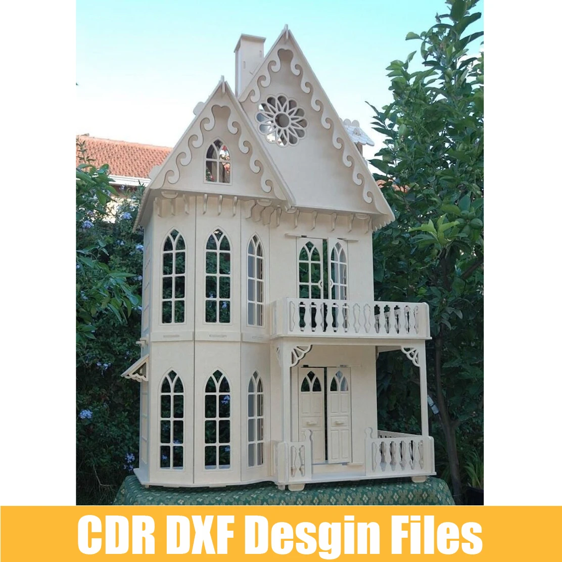 cnc wood router Laser Cut Beautiful Doll House Layout CDR Vector File for CNC Laser/Plasma Cutting woodtech multi boring machine