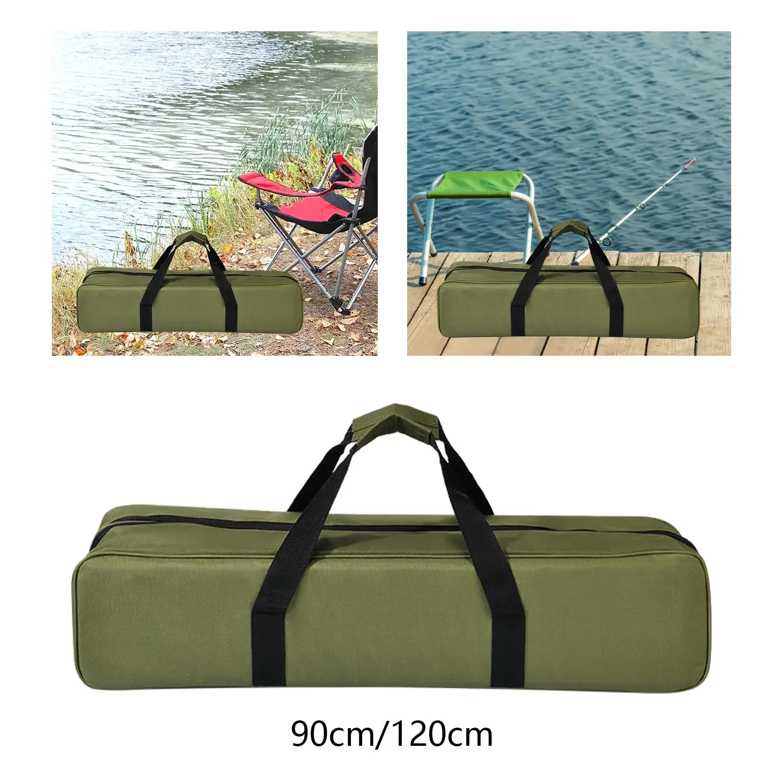 Camping Storage Bag Carry Handles Storage Container Zipper Carrying Bag for Travel Canopy Pole Fishing Camping Trekking Pole