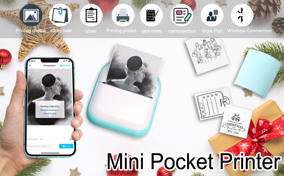 Title 1, Mini Photo Printer For IPhone/Android,1000mAh P...