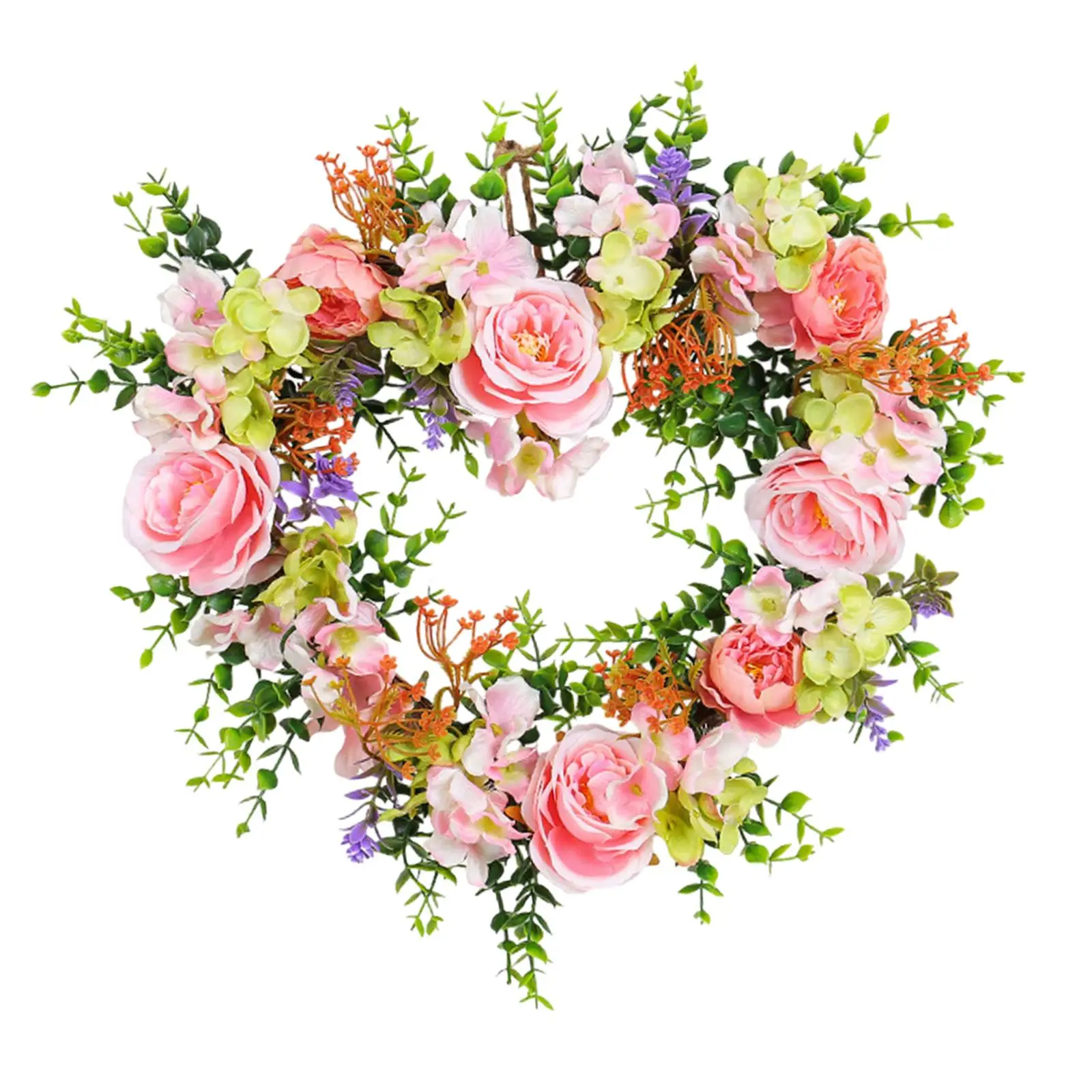 2024 Valentines Day Heart Shaped Artificial Rose Wreath Sturdy Lifelike Versatile Valentines Day Decor for Outdoor Indoor