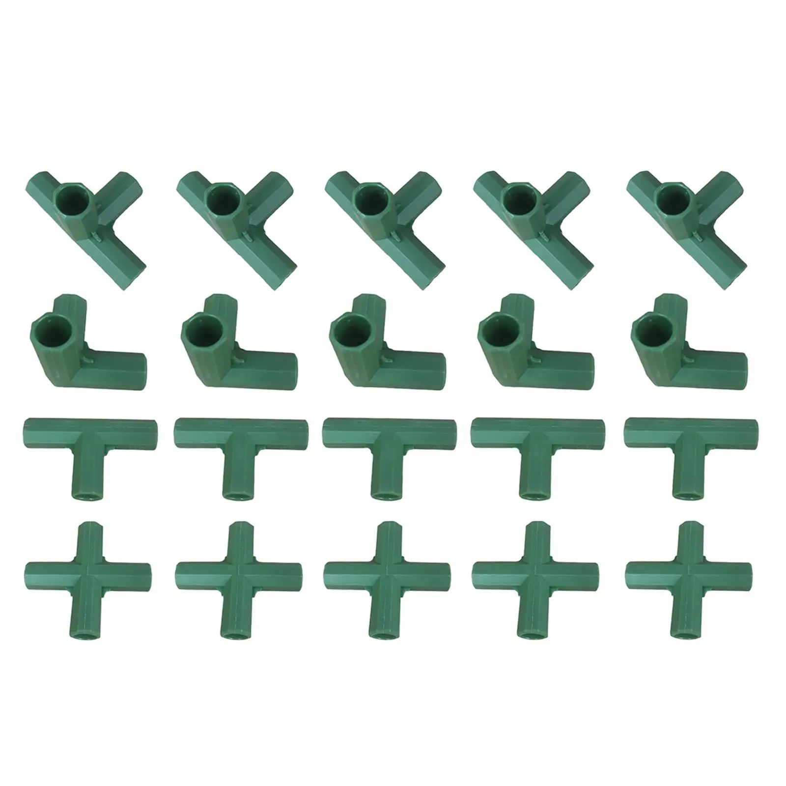 Set of 20 Durable Green Plastic Greenhouse Joints Gardening Awning Joints