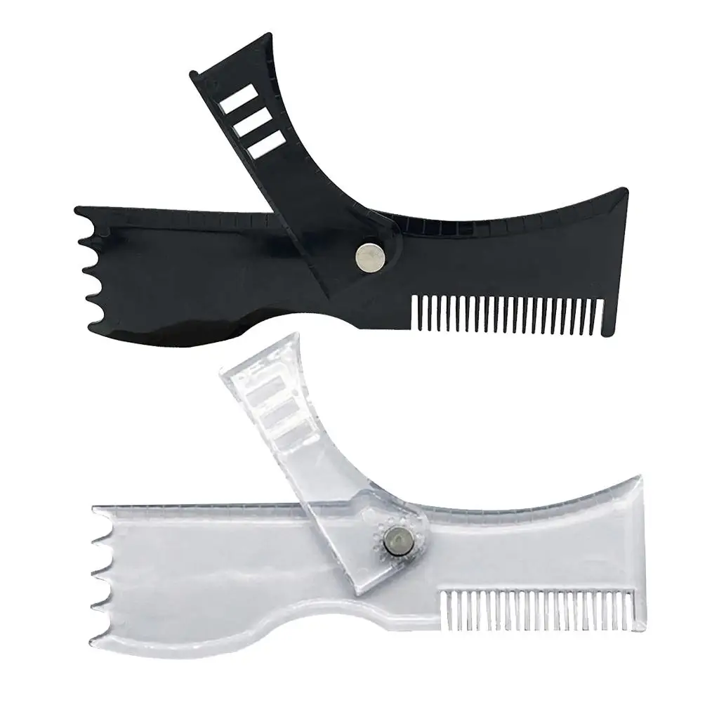 2x Adjustable Beard Shaping Tool Template Guide Beard  Ruler for Men
