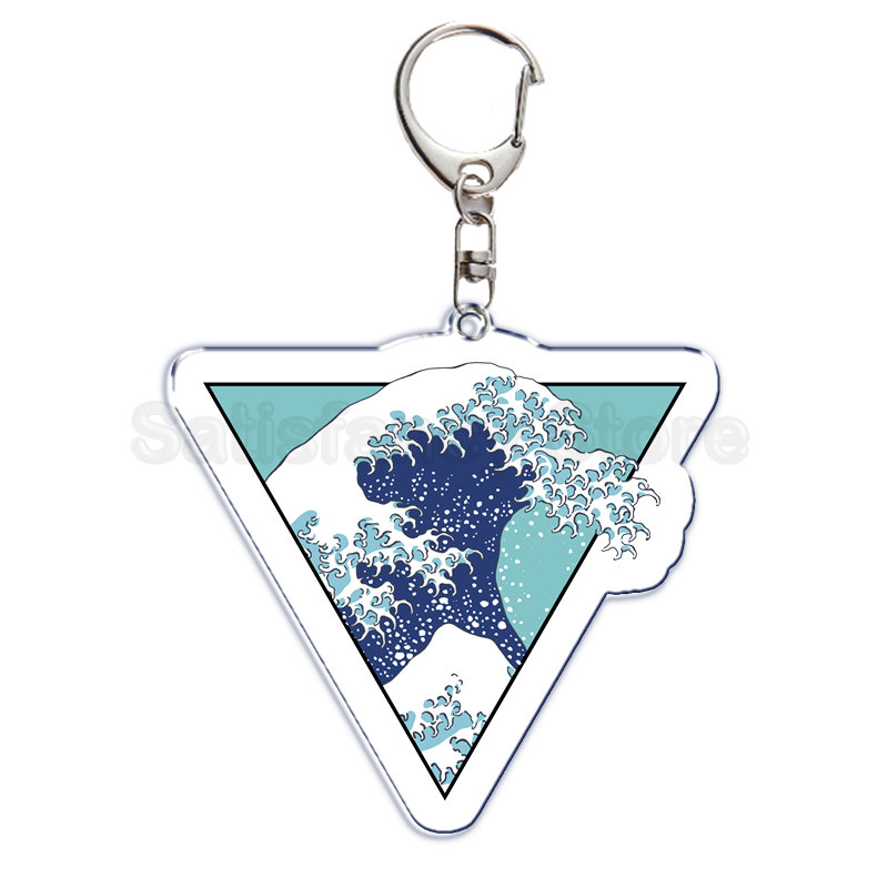Retro Art Die Große Welle von Kanagawa Keychain Schlüssel Kette für Zubehör Nette Tasche Anhänger Schlüssel Ring Schmuck Geschenk – Detail 8