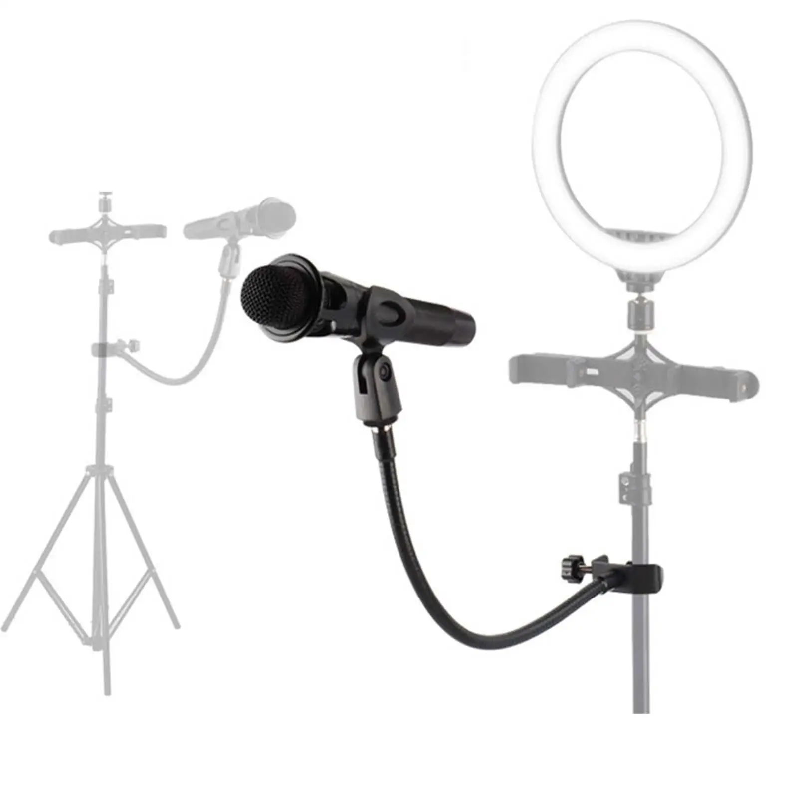 Mic Clip Holder Universal Hose Shelves Microphone Arm Stand Desk Mic Stand