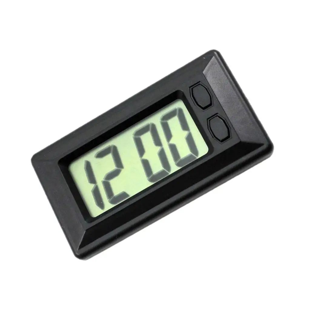 Car Truck Vehicle Dash Home Desk Digital LCD Clock Time Date Smart black with an easy-to-read LCD screen