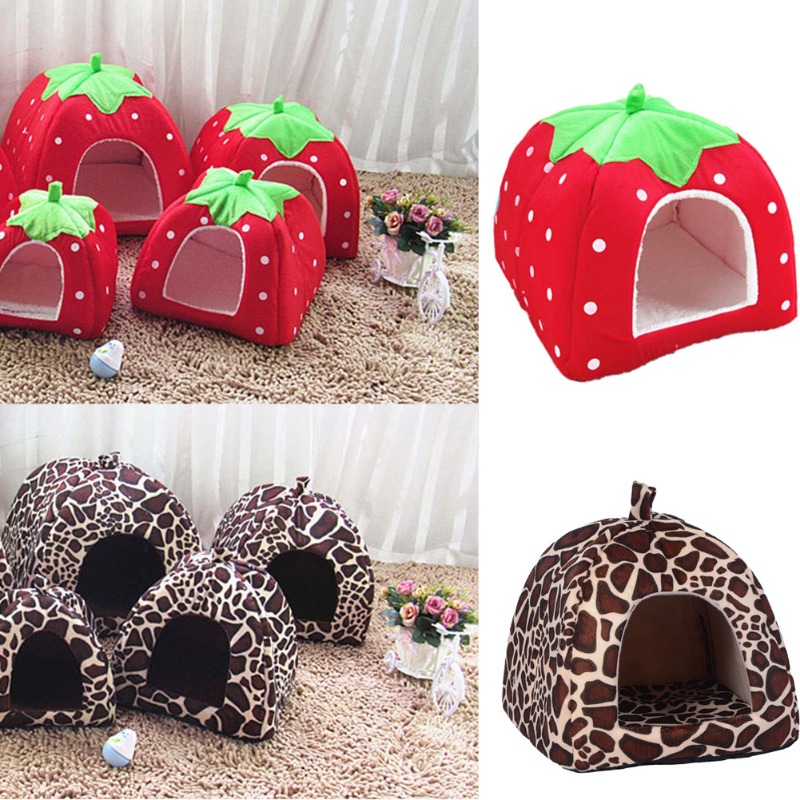 Title 6, Carino Fragola Pet Dog Cat House Pieghevole Cal...