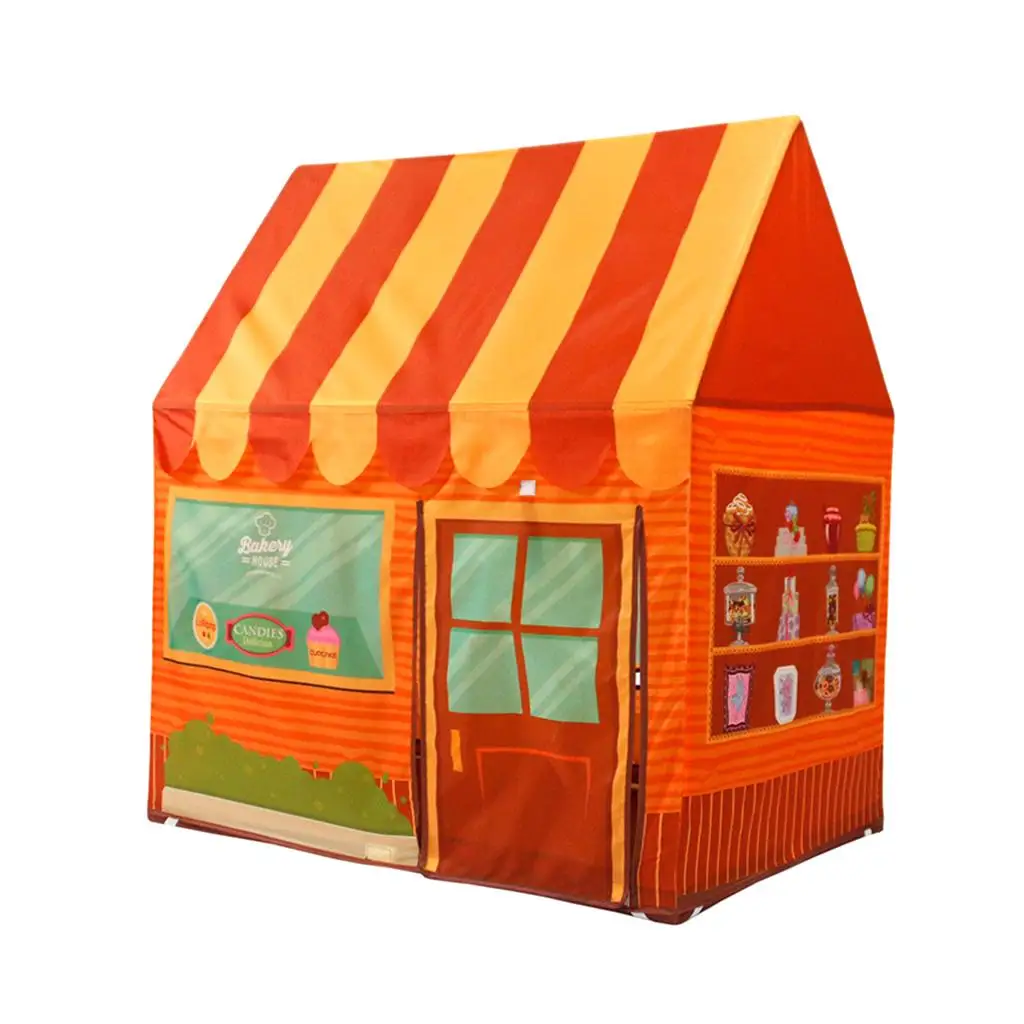 Folding  Up Playhouse Dessert House Game Tent Kids/Baby Ball Pit Indoor & Outdoor Toy - Orange