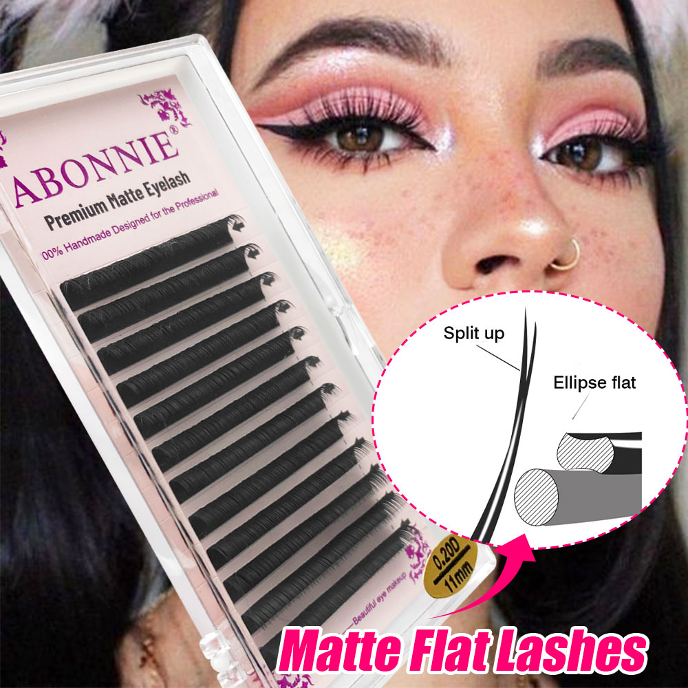 Best of Abonnie New Mink Flat Ellipse Eyelash Extensions 0.15 0.20 Softer Ellipse Flat Lash Split Tips Lash Individual Volume Cilios Reviews & Tips