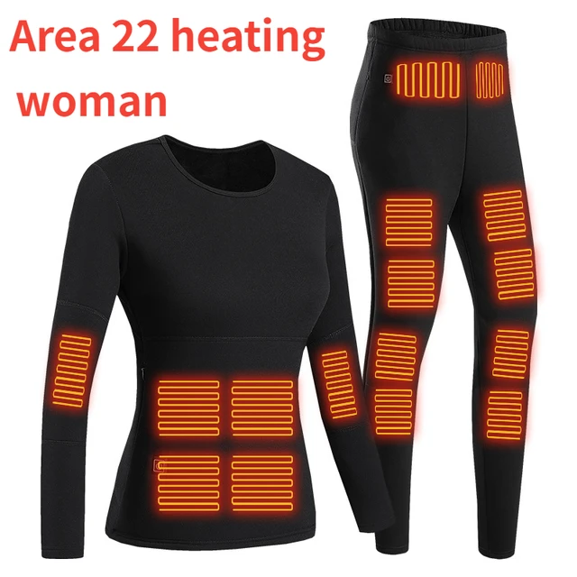 22 Areas Winter Self Heated Vest Men's Heating Jacket Heated Suit USB Thermal  Underwear Clothing Winter Heating Underwear Suit - AliExpress