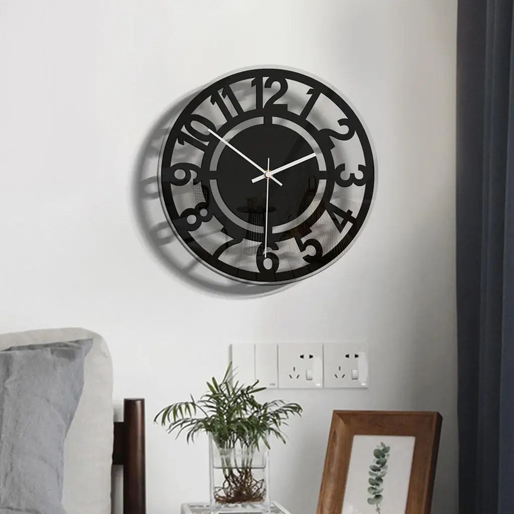  Clock 11 inch Simple Creative Non Ticking for Bedroom Hotel 