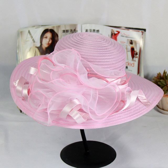 Polka Dot Flower Sun Hat Elegant Organza Derby Hat French Style Bucket Hat  Trendy Casual Women Church Hats For Travel Beach Sea - Temu