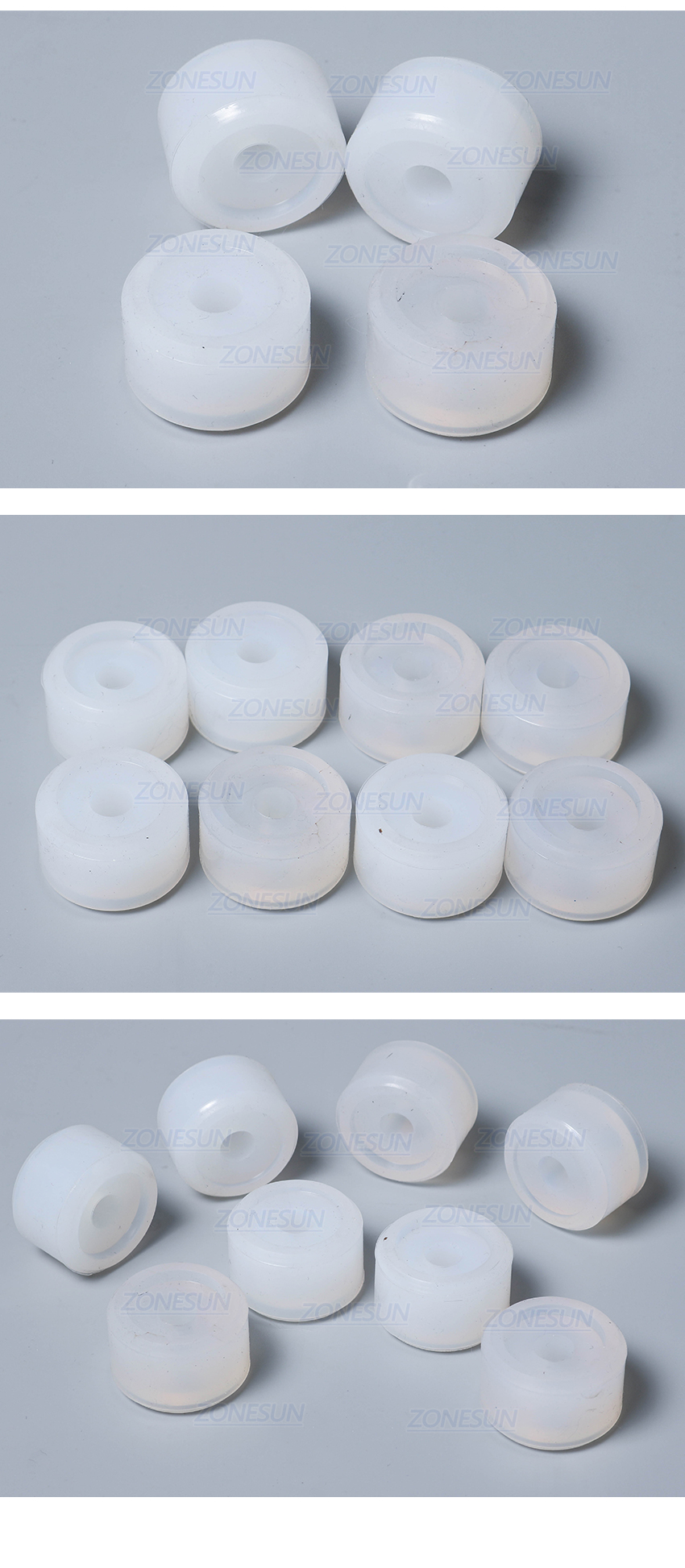 ZONESUN Friction Wheels Rubber Pad Capping Chuck Head For Cosmetic Perfume Juice Capping Machine