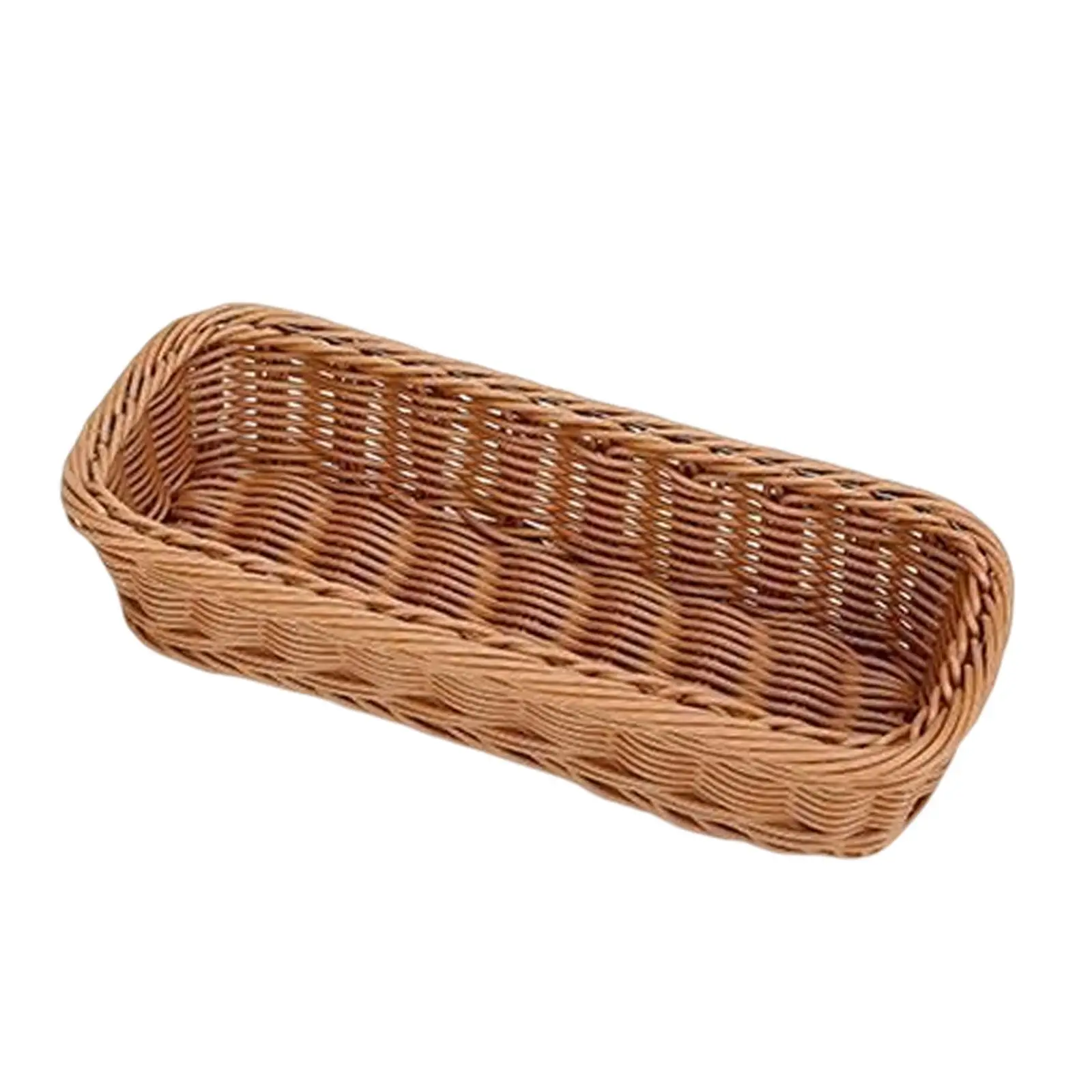 Woven Storage Baskets Handmade Bread Trays for Shelves Napkins Forks