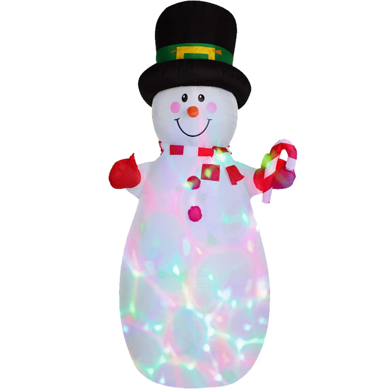 1.8 Meters Xmas Inflatable Snowman with Lights Holiday Inflatable Snowman Ornament for Party Lawn Home Garden Patio