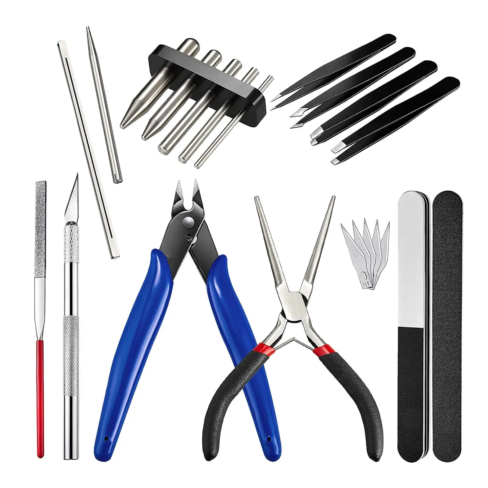 17 Pieces Metal Puzzle Tool Set DIY  Pliers for Basic Model  Metal Jigsaw Puzzles Assembly Laboratory Work Sodlering