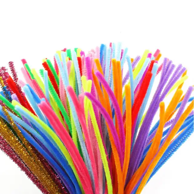 100Pcs Kids Pipe Cleaners Set Assorted Colors Long Fuzzy DIY Art Craft  Children Chenille Stems Educational Toys Gift - AliExpress