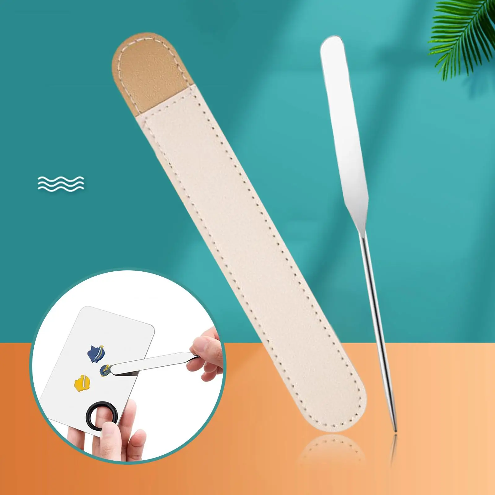Double Sided makeup spatula Reusable Stainless Steel Makeup Stirring Rod for Artist